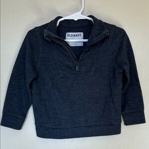 Old Navy Charcoal Gray Kids Quarter-Zip Sweater
